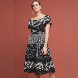 Anthropologie Black and White Dress
